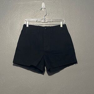 RE/DONE 90s Trouser Shorts Washed Slouchy Boyfriend Fit Button Fly Black Size 26